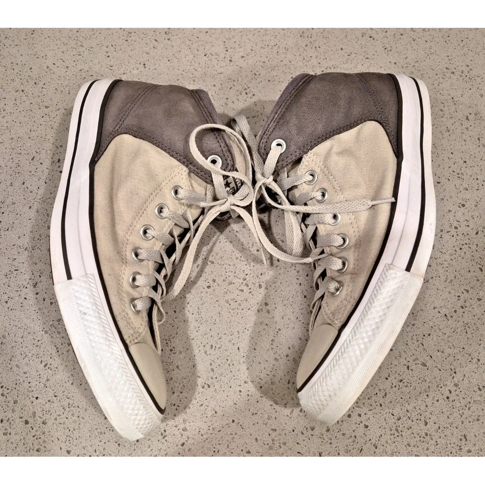 Converse High Street Mid Vintage Sneakers in Gray & White size 10